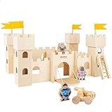 WOOMAX Castillo Medieval Madera Juguete, 47.5 x 31 x 29 cm, 24 Piezas, Juguetes de Construcción, +3...