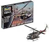 Revell- Bell UH-1H Maqueta Helicóptero Gunship, 10+ Años, Multicolor, 12,8 cm de Largo (04983)