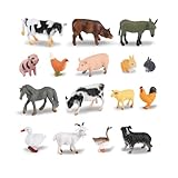 OOTSR 16 Piezas Figuras de Animales de la Granja - Conjunto de Animales de Granero Juguetes de...