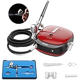 Oasser Mini Kit Aerógrafo con Compresor Portable Profesional Airbrush con Doble Acción 1000mAh...