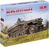 ICM 35101 SD.Kfz.251/1 AUSF.A WWII German Armoured Personnel Carrier - Maqueta de maqueta, Color...