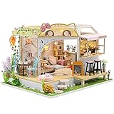 CUTEBEE Casa de muñecas en Miniatura con Muebles, Kit de casa de muñecas de Madera DIY más Prueba...