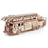 EWA Eco-Wood-Art-Fire Truck Mecánico 3D-Puzzle del camión de Bomberos para el Auto-Montaje...