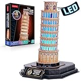 CubicFun Puzzle 3D LED Torre Inclinada de Pisa - Italia Landmark Gran Arquitectura Maquetas para...