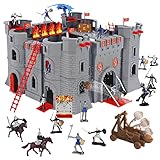 STARLUX Chevaliers Fort – Figuras de Caballeros y Soldados – El Castillo Negro, Color Gris, 40 x...