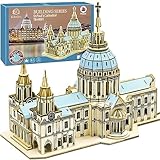 KHOLEZ Puzzle 3D Catedral de San Pablo, Rompecabezas de Madera 3D Juego para Adultos Niños, 3D DIY...